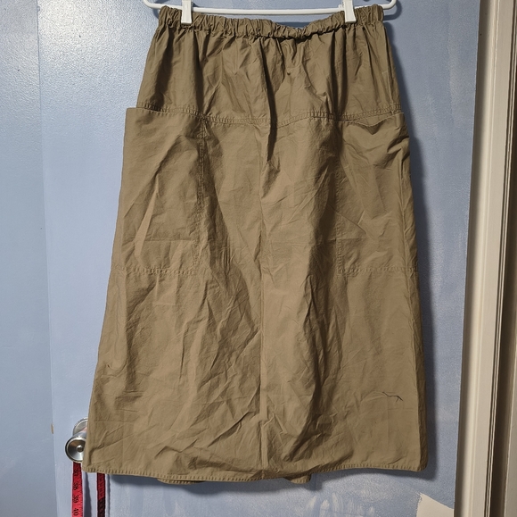 Sofie D'Hoore Dresses & Skirts - SOFIE D'HOORE Khaki Green Pull On Oversized Cotton Skirt 40 M/L